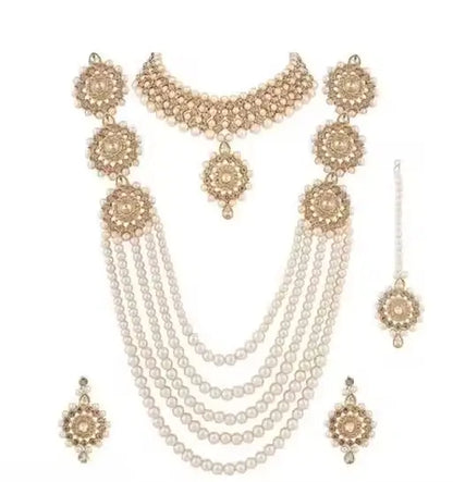 Gold-Plated American Diamond Bridal Jewellery Set for Women