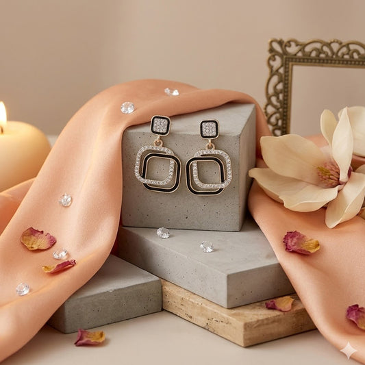 Stylish drop earrings look