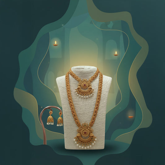 Princess Pearl Haram Jewellery Set – Gold-Plated for Women